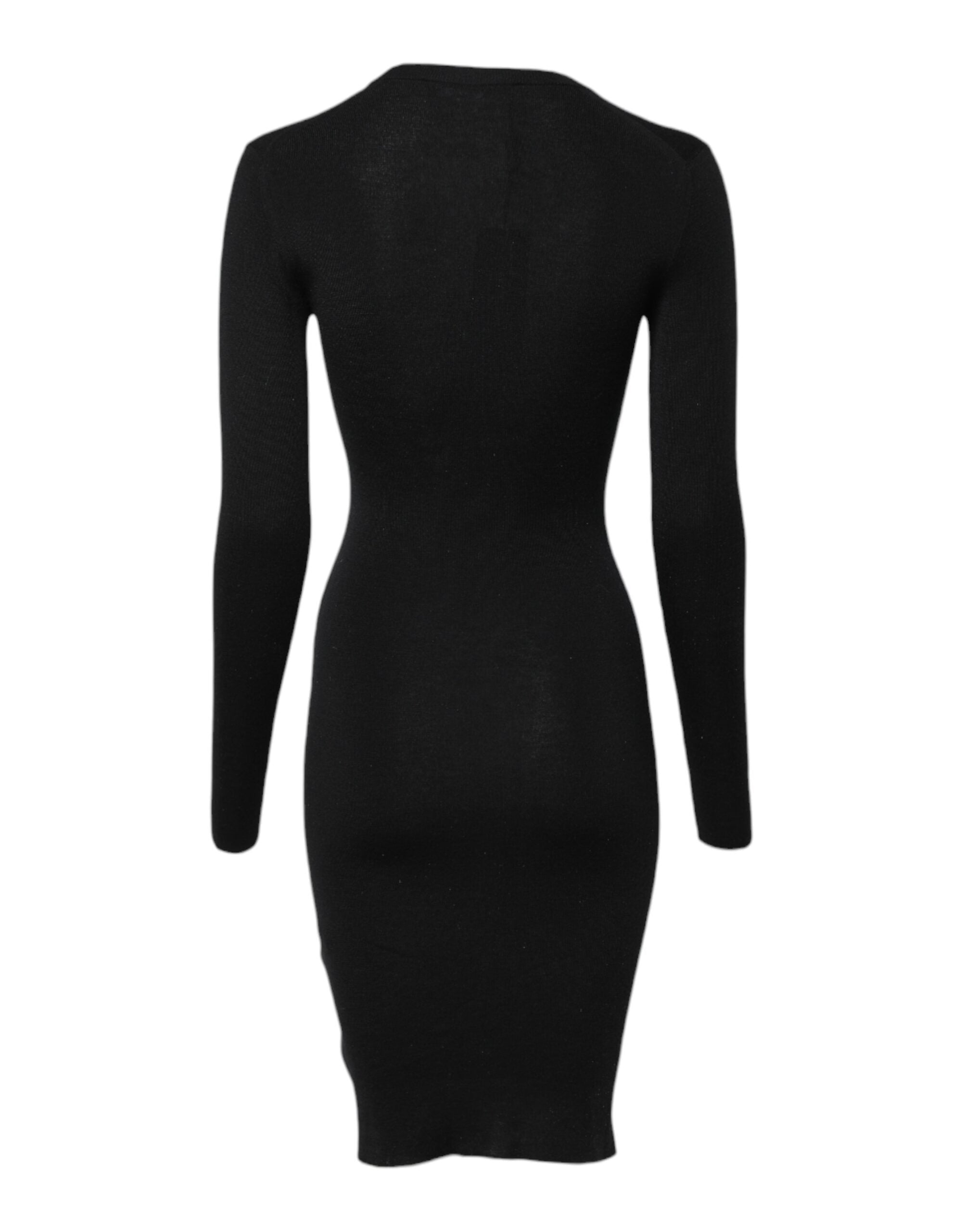 Svart långärmad bodycon-klänning