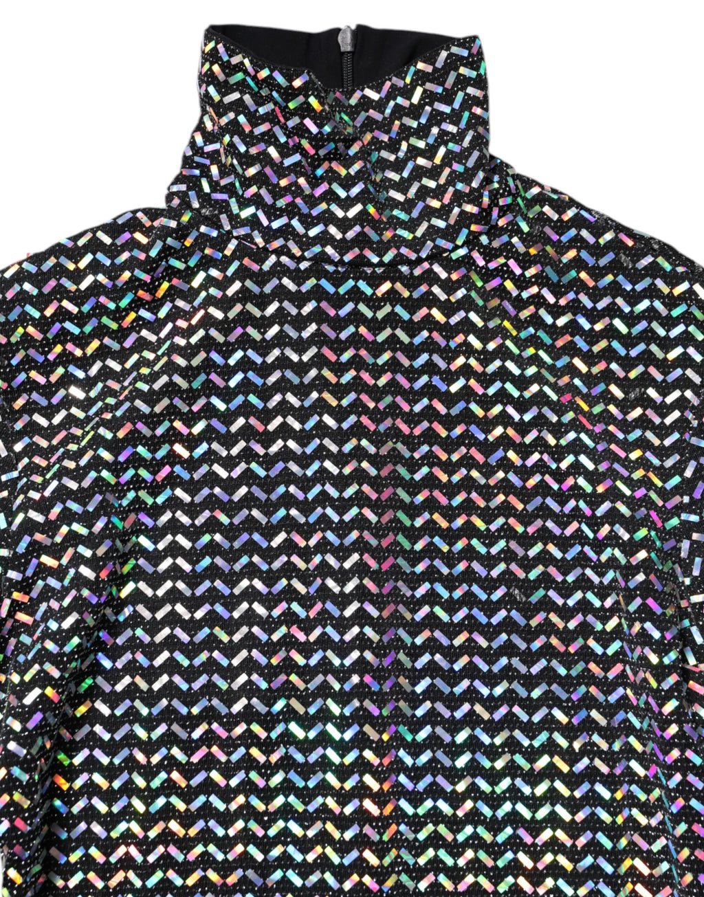 Svart utsmykket nylon bodycon minikjole