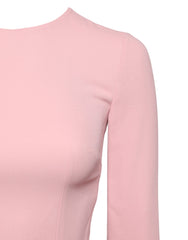 Dolce & Gabbana Pink Viscose 3/4 Sleeves Sheath Midi Dress