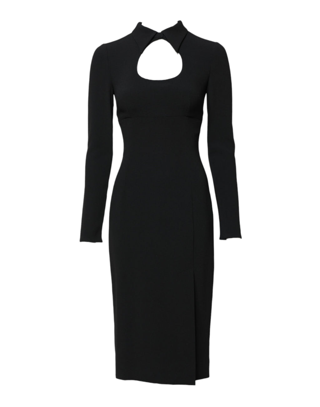 Svart Långärmad Bodycon-klänning i Midi-modell