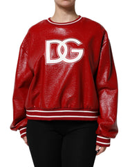 Dolce & Gabbana Red Wool DGLogo Embroidery Pullover Sweater