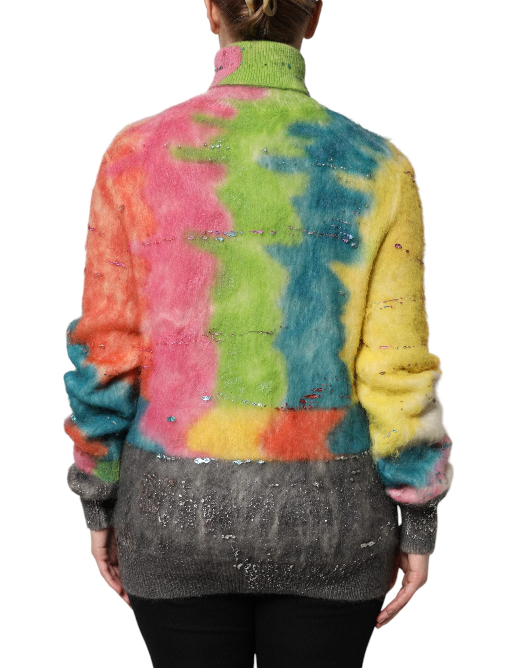 Flerfärgad mohair polotröja