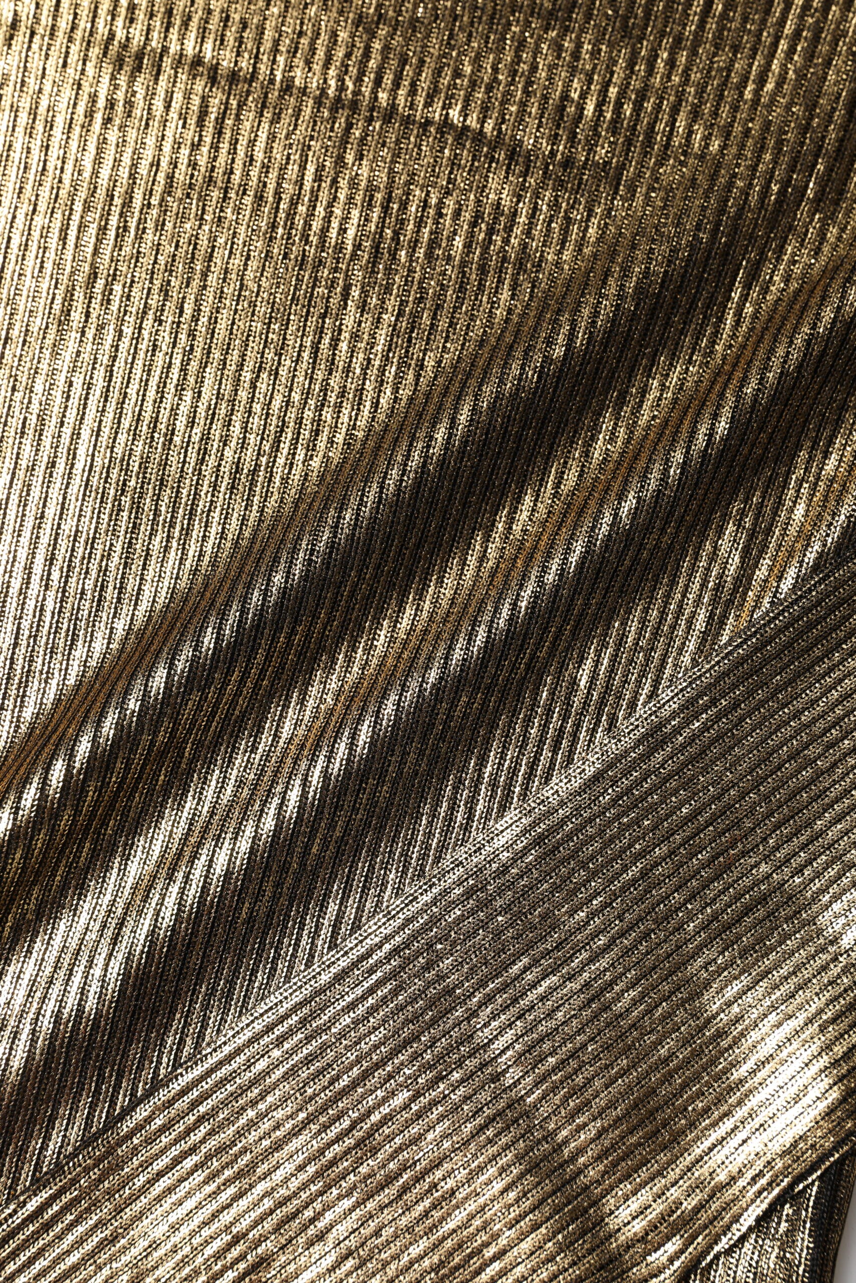 Dolce & Gabbana Gold Round Neck Long Sleeve Pullover Top