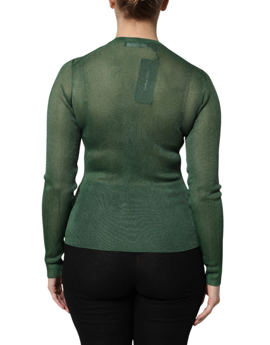 Grön polyester långärmad kofta