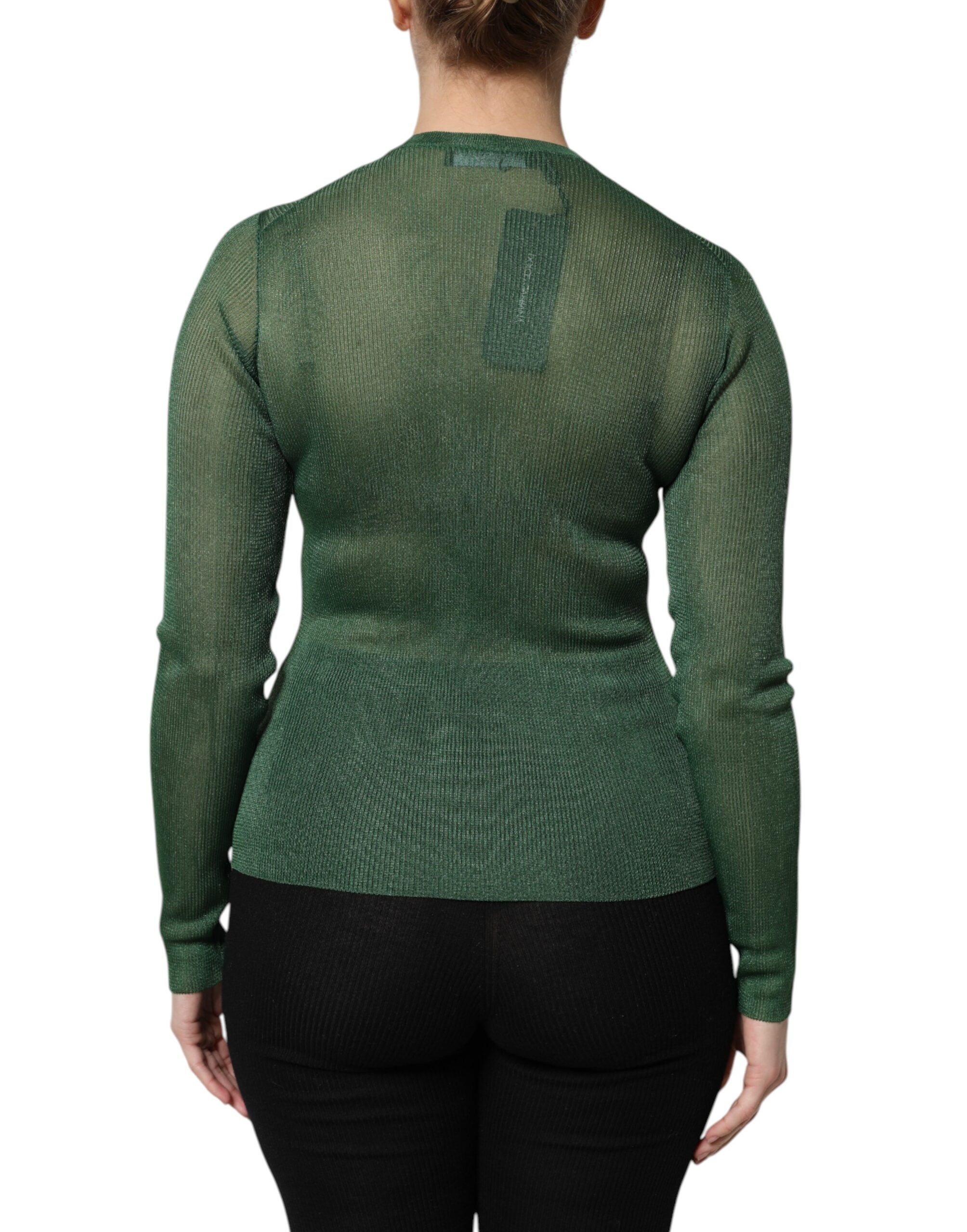 Grön polyester långärmad kofta