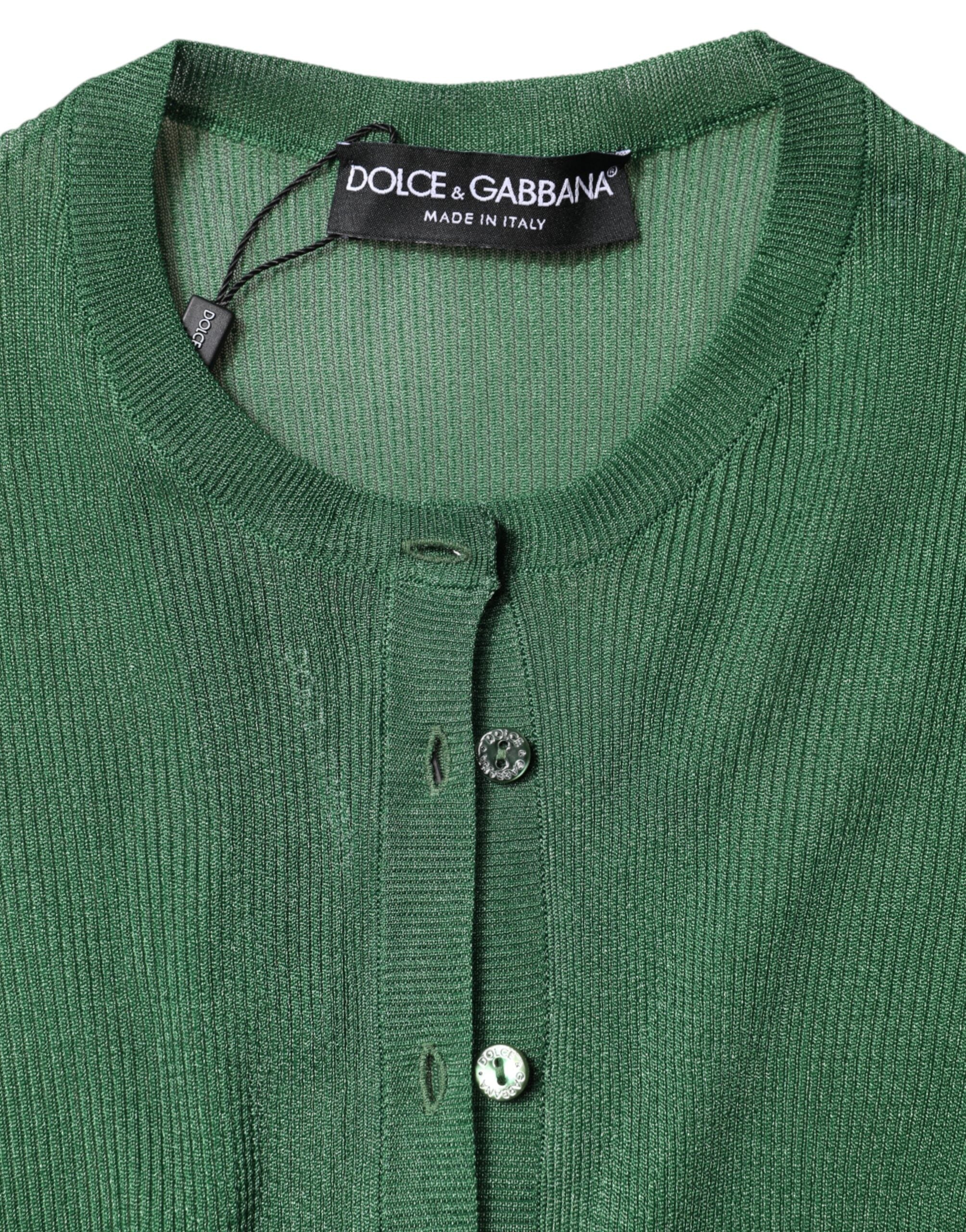 Grön polyester långärmad kofta