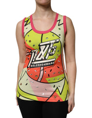 Dolce & Gabbana Multicolor Printed Crystal Embellishment Top