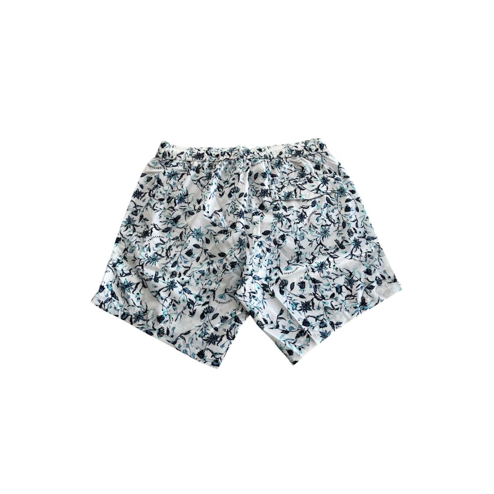 Hvite polyester herre badeshorts
