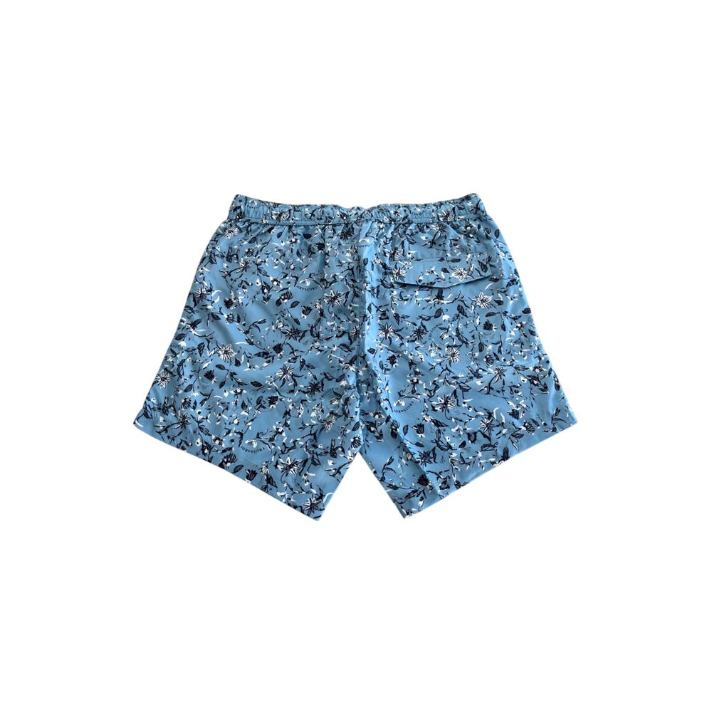 Ljusblå polyester herr badshorts