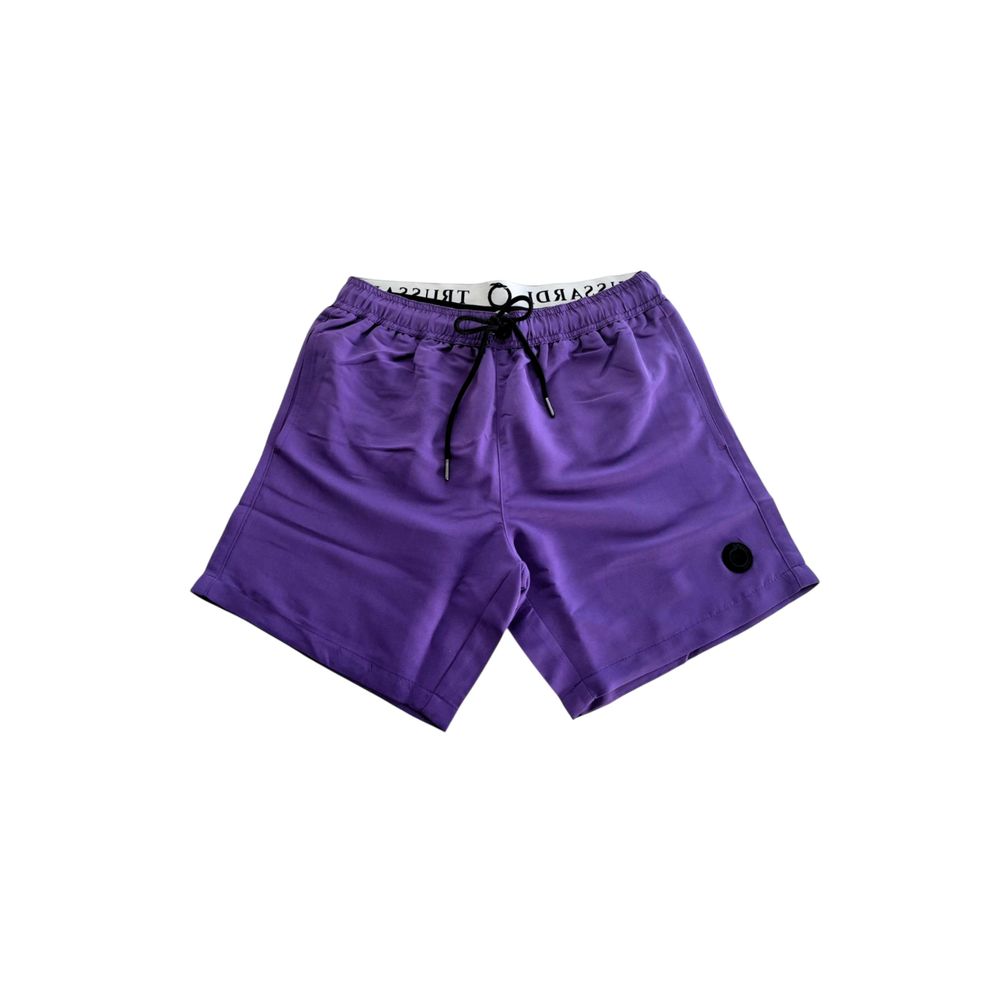 Lila polyester herrbadshorts