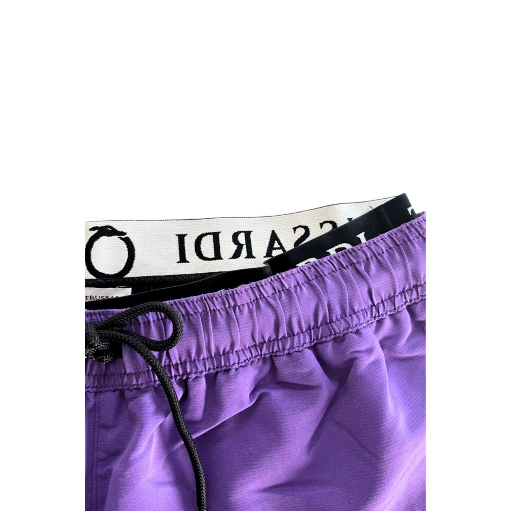 Lila polyester herrbadshorts