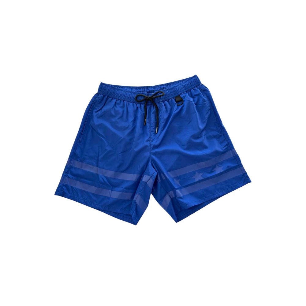 Blå polyester herr badshorts