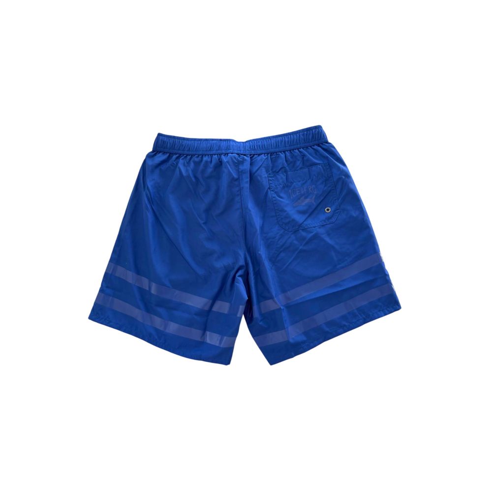 Blå polyester herr badshorts