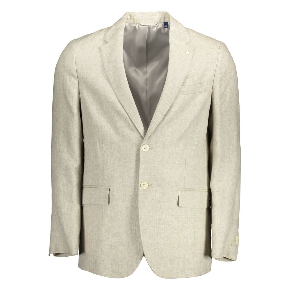 Beige linnejacka för män
