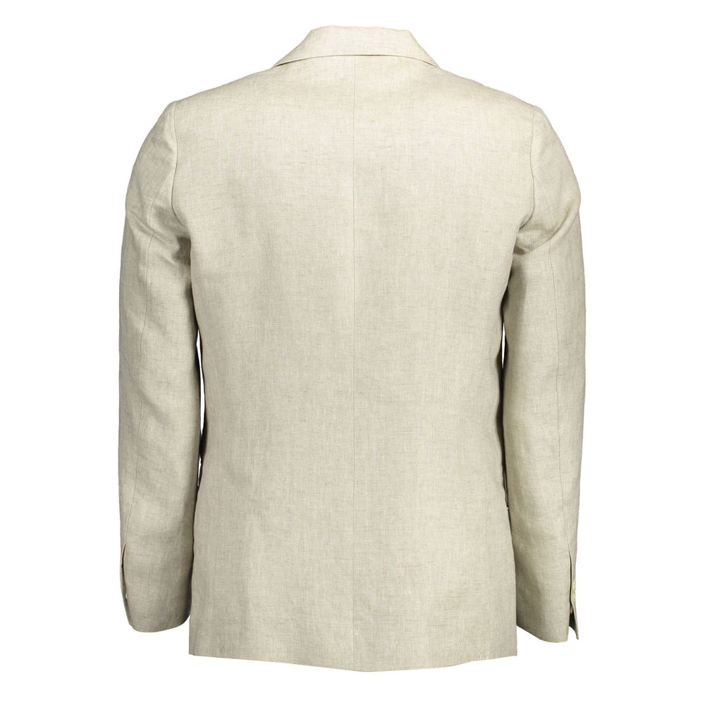 Beige linnejacka för män