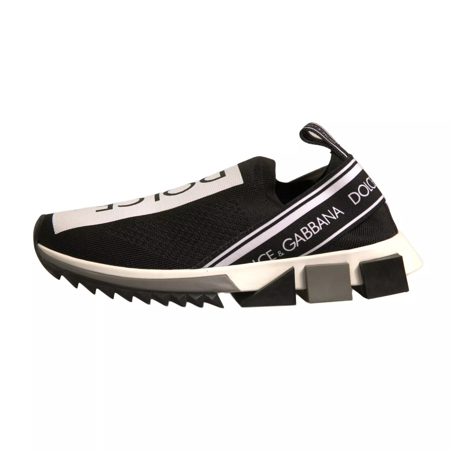 Dolce &amp; Gabbana Svarta Vita Slip On Sorrento Sneakers Skor