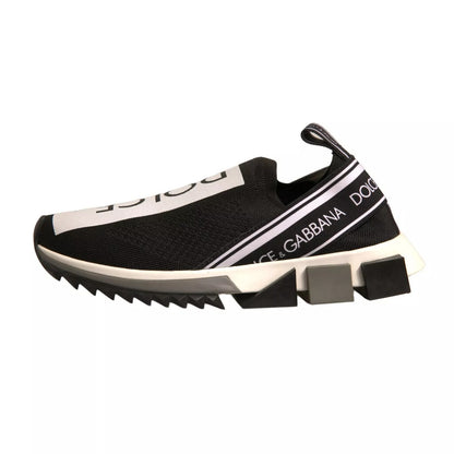 Dolce &amp; Gabbana Svarta Vita Slip On Sorrento Sneakers Skor