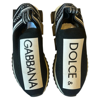 Dolce &amp; Gabbana Svarta Vita Slip On Sorrento Sneakers Skor