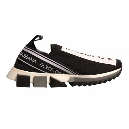 Dolce &amp; Gabbana Svarta Vita Slip On Sorrento Sneakers Skor