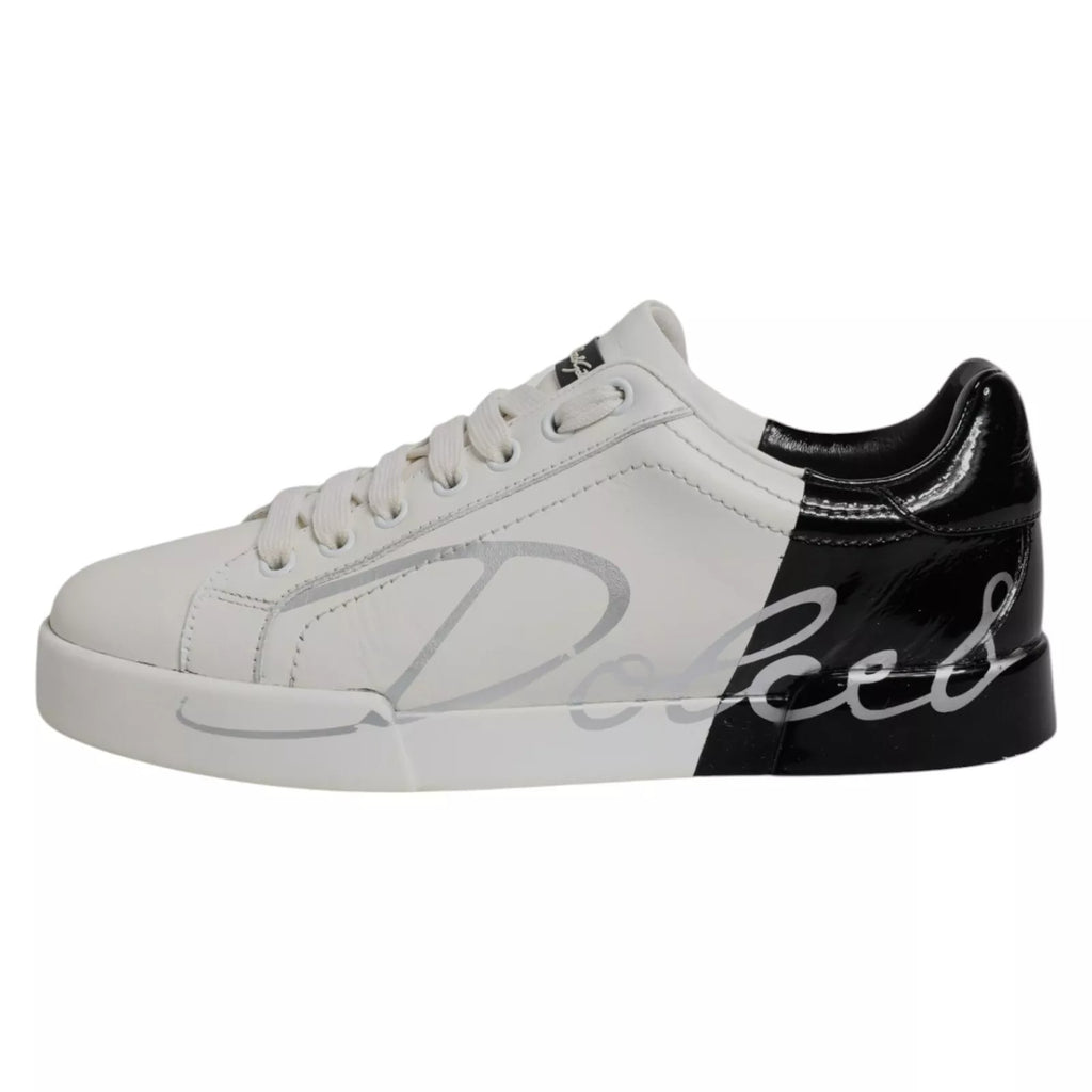 Vita Svarta Logo Portofino Herr Sneaker Skor