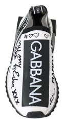Dolce & Gabbana White Black Slip On Sorrento Sneakers