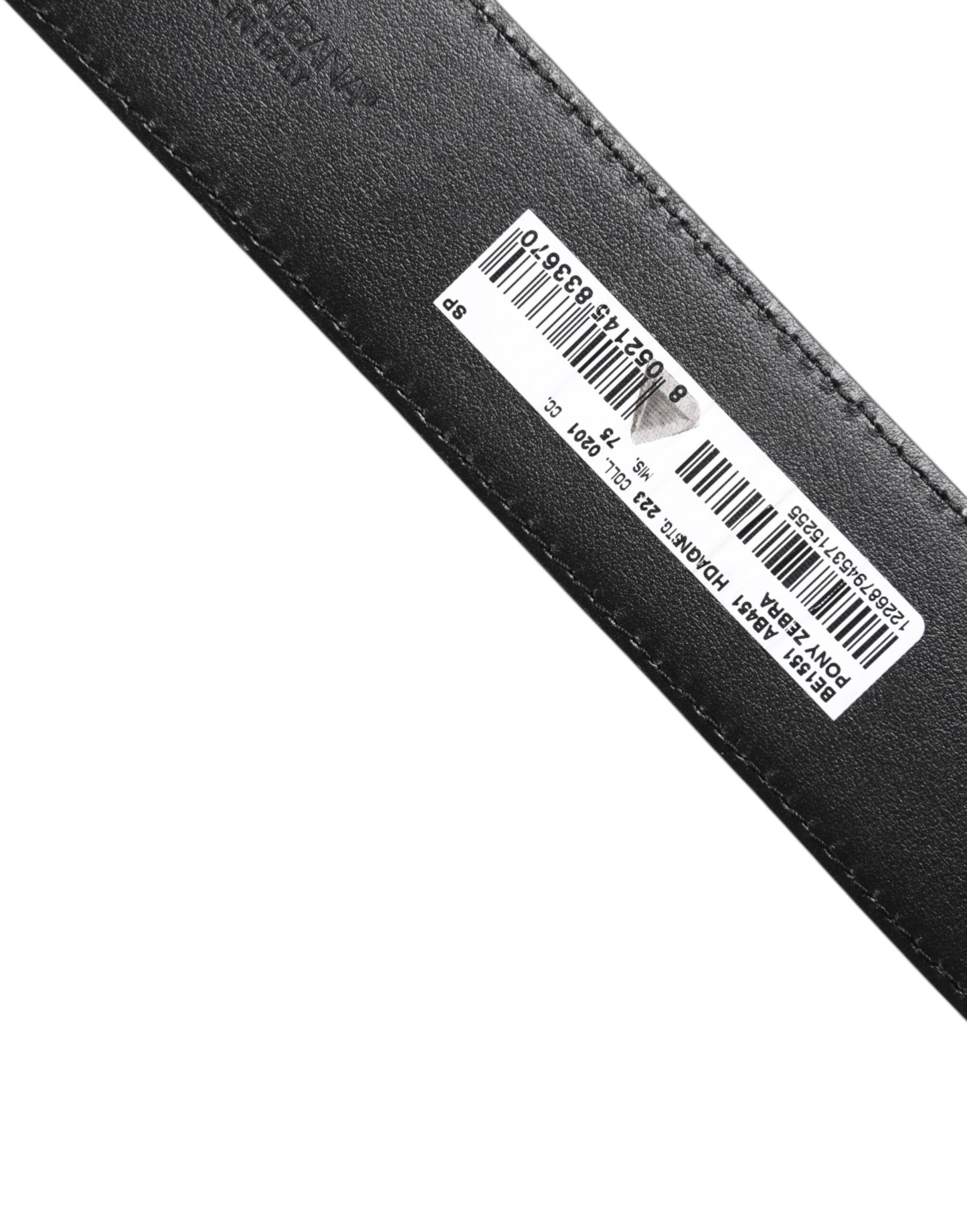 Dolce & Gabbana White Black Leather Zebra DG Crystal Buckle Belt