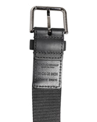Dolce & Gabbana Green Black Polyester DG Logo Buckle Belt