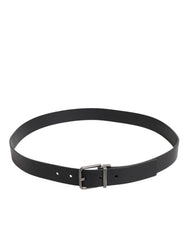 Dolce & Gabbana Black Classic Leather Metal Buckle Belt