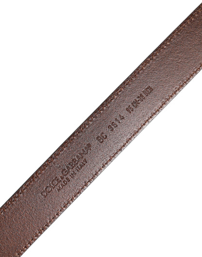 Dolce &amp; Gabbana Grönt Klassiskt Läderbälte med Metallspänne