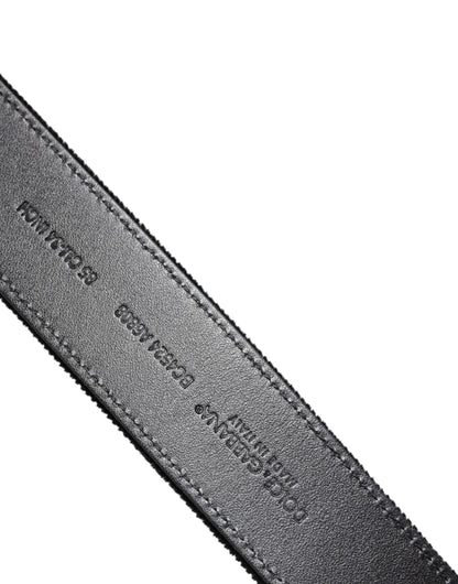 Dolce &amp; Gabbana Svart Bomullssilverfärgat Metallspännesbälte