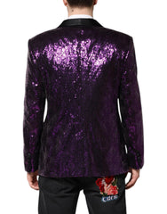 Dolce & Gabbana Purple SICILIA Sequin Embellish Coat Jacket