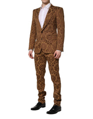 Dolce & Gabbana Brown Floral Jacquard SICILIA 2 Piece Suit