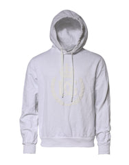 Dolce & Gabbana White Embossed Logo Hooded Sweatshirt Sweater