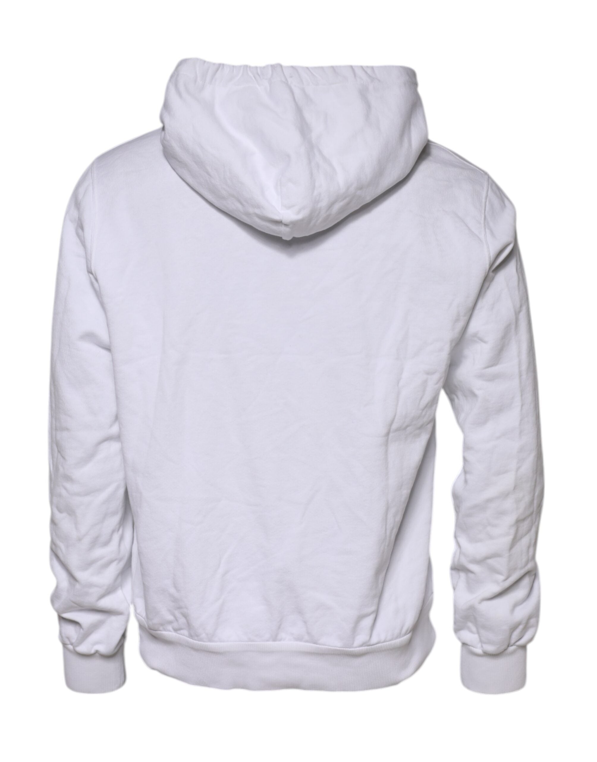 Dolce & Gabbana White Embossed Logo Hooded Sweatshirt Sweater