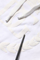 Dolce & Gabbana White Embossed Logo Hooded Sweatshirt Sweater