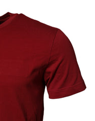 Dolce & Gabbana Red Cotton Short Sleeves Crew Neck T-shirt