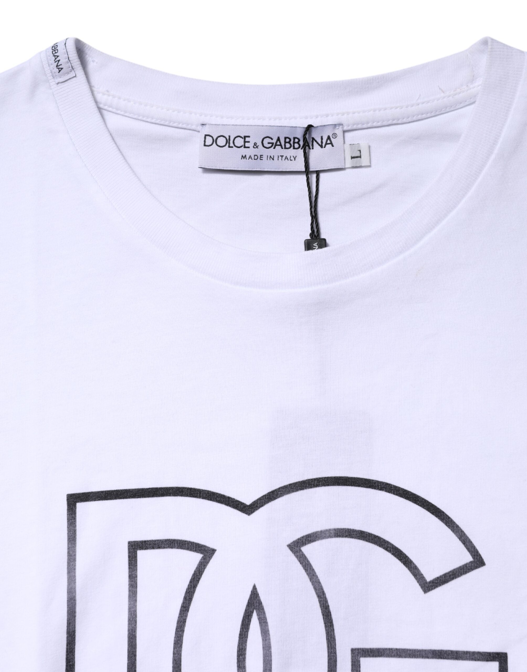 Dolce & Gabbana White DG Logo Print Short Sleeves T-shirt