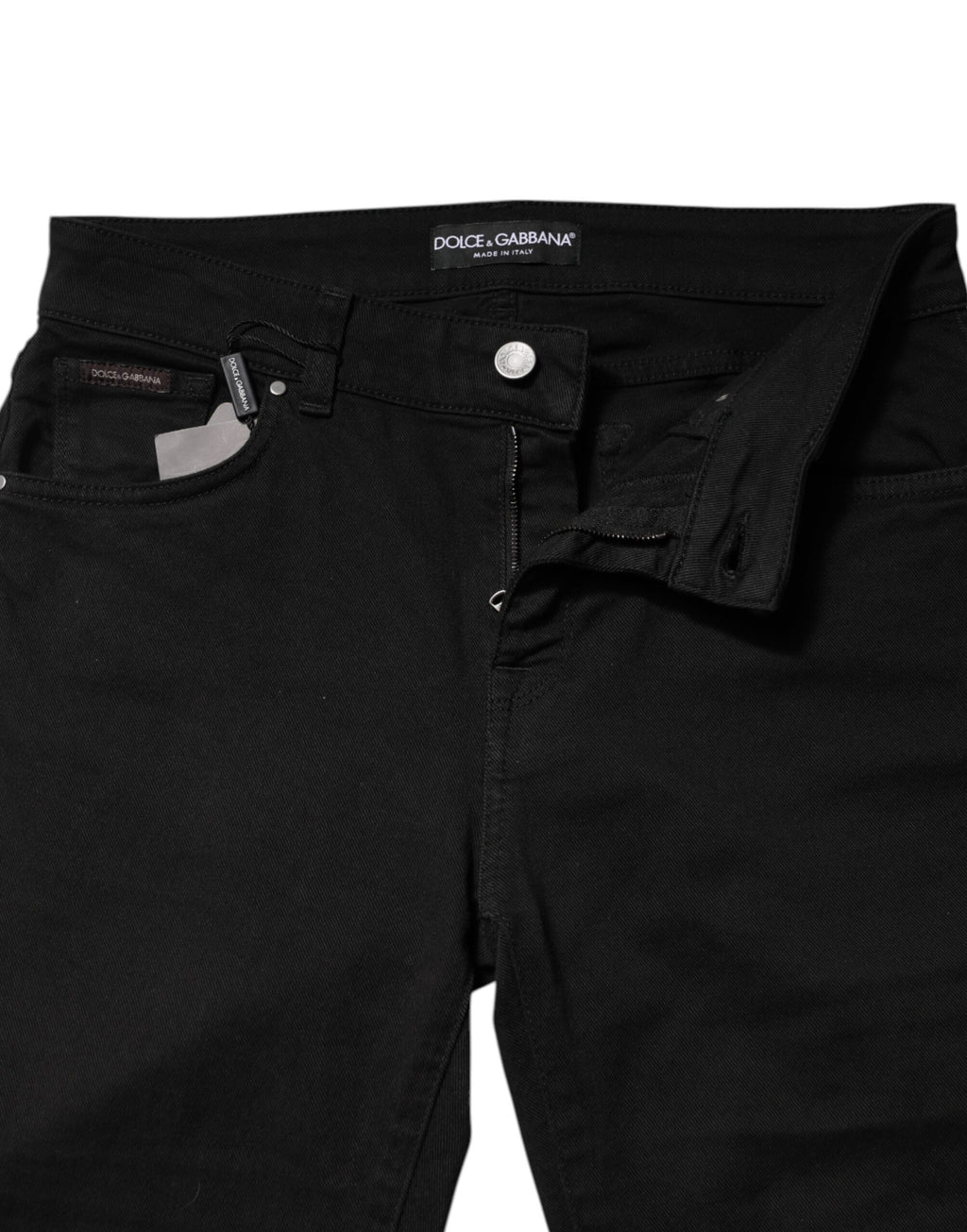 Svarta skinny jeans med logotyp i bomull med medelhög midja