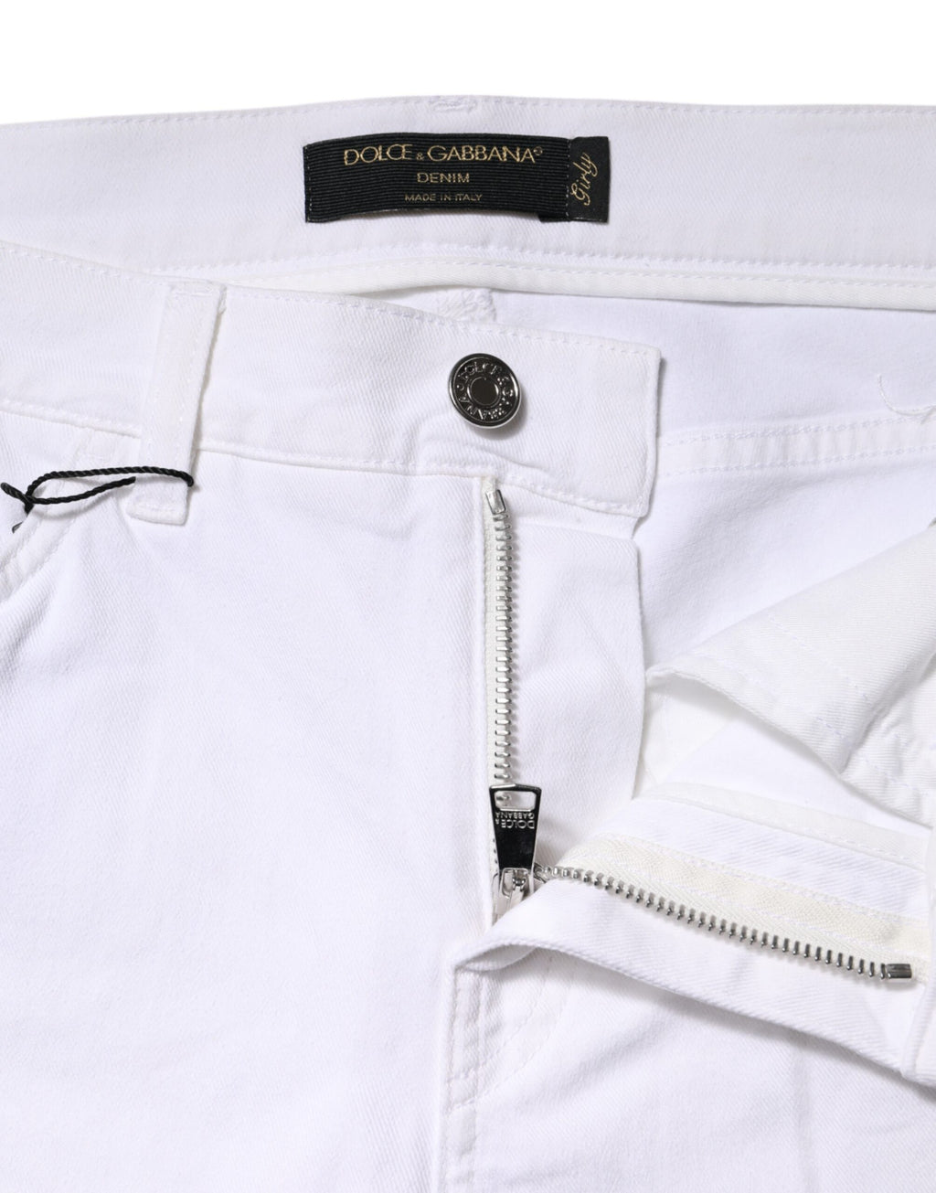 Vita blommiga paljettfärgade GIRLY-jeans