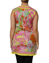 Dolce & Gabbana Multicolor Floral Roundneck Sleeveless Top