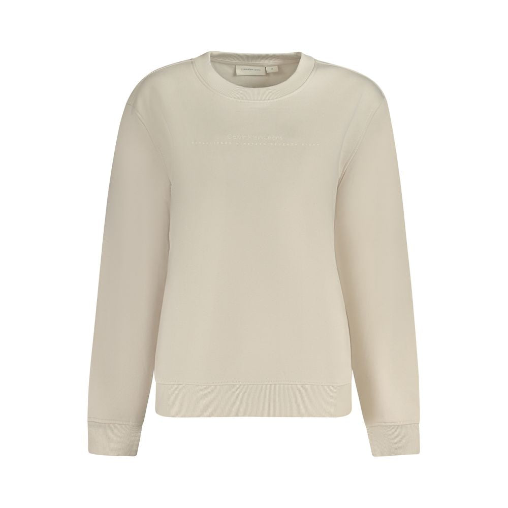 Beige bomullströja för kvinnor