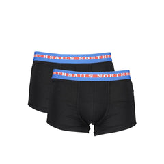 North Sails Black Cotton Men Boxer Pair