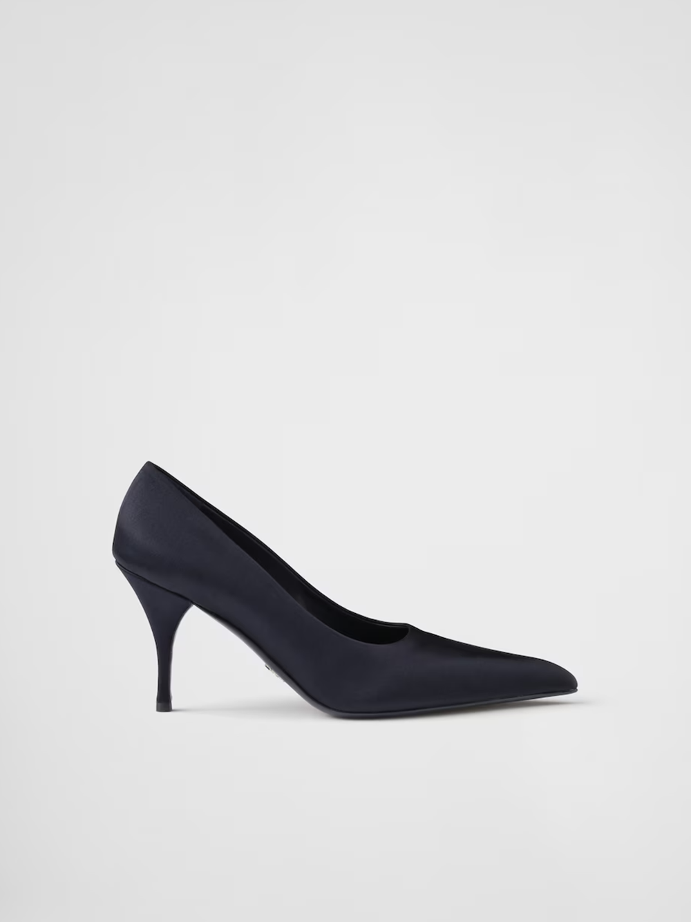 Blå satinpumps