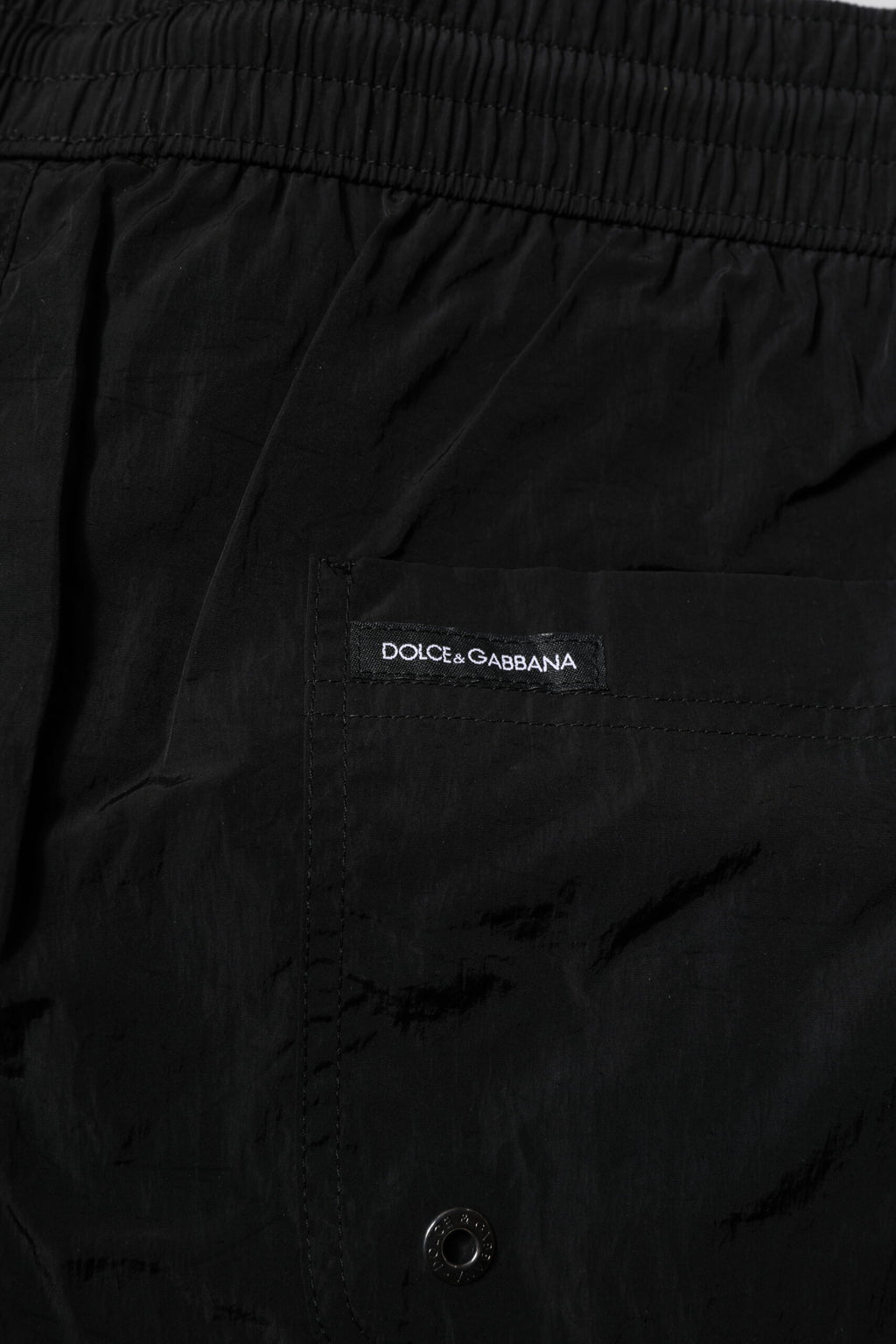 Svart polyester strandtøy herreshorts badetøy