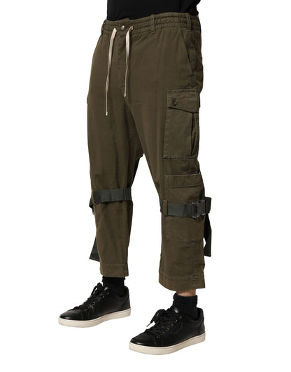 Dolce &amp; Gabbana brune bomulls cargobukser med snøring