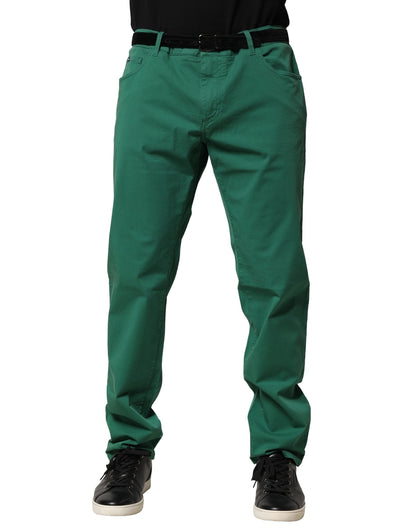 Dolce &amp; Gabbana Gröna Bomullsstretchiga Skinny Jeans Herr