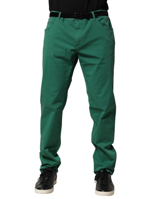 Dolce &amp; Gabbana Gröna Bomullsstretchiga Skinny Jeans Herr