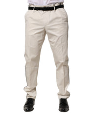 Dolce & Gabbana White Cotton Dress Slim Formal Pants