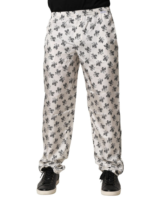 Dolce &amp; Gabbana Vita Blommiga Sidenbyxor Casual Lounge