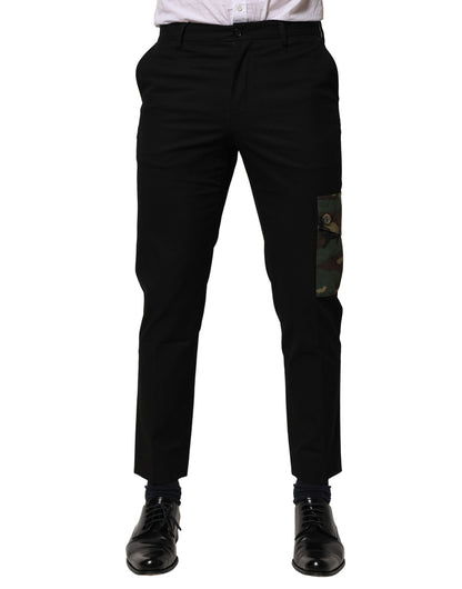 Dolce &amp; Gabbana Svarta Bomulls Cargoklänning Herrbyxor